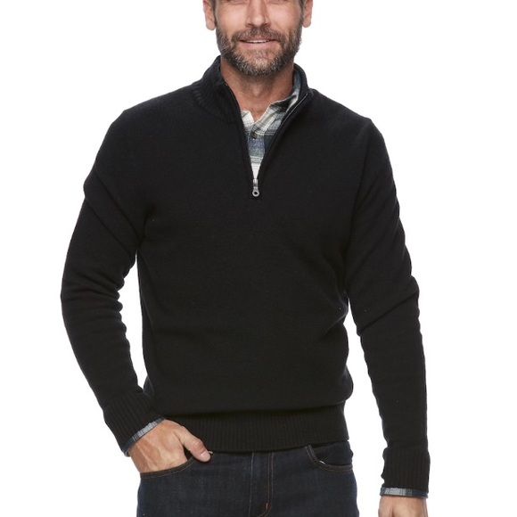 quarter zip black sweater
